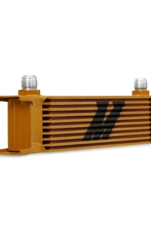 Mishimoto Universal 10 Row Oil Cooler Gold Clearance