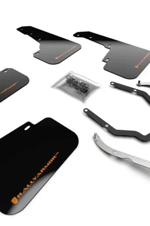 Sale Rally Armor UR Mudflaps Black Urethane Orange Logo 2018-2023 Crosstrek