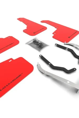 Worldwide Shipping Rally Armor UR Mudflaps Red Urethane Black Logo 2018-2023 Crosstrek