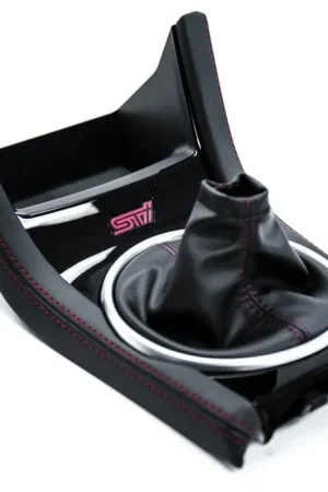 Direct From Factory Subaru OEM Gear Shifter Bezel Black w/ Red Stitching 2015-2021 STI