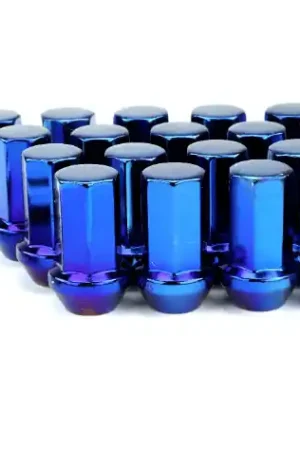 Professional Grade Project KICS Heptagon Caliber 24 Blue Titanium Closed Ended Lug Nuts 12X1.25 Most Subaru Models