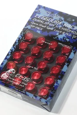 KICS Leggdura Racing Shell Type Lug Nut Set 35mm Closed-End Look 12X1.25 Red Most Subaru Models Luxury