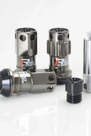 Genuine KICS R40 Iconix Black Chrome Locking Lug Nuts W/ Black Caps M12X1.25 Most Subaru Models