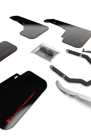 Top Pick Rally Armor UR Mudflaps Black Urethane Red Logo 2018-2023 Crosstrek