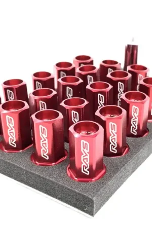 Volk Racing Dura-Nut L32 Straight Type M12X1.25 Lock and Nut Set Red Most Subaru Models Factory Price