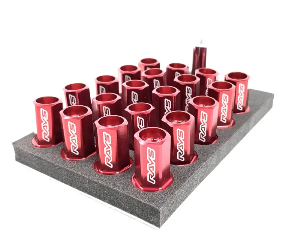 Volk Racing Dura-Nut L42 Straight Type M12X1.25 Lock and Nut Set Red Most Subaru Models Get Yours