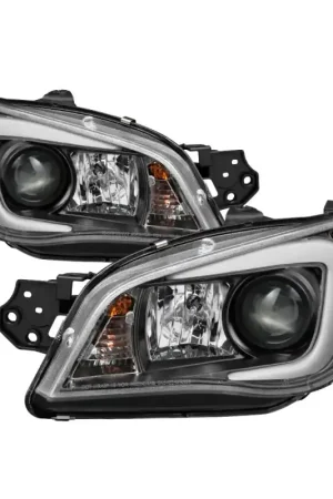 Spyder Black Projector Headlights w/ DRL Light Bar 2006-2007 WRX / 2006-2007 STI w/ Factory HID Only Express Delivery