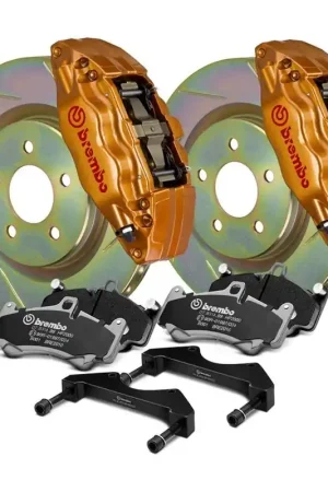 Fan Favorite Brembo OE Gold Slotted Brake Kit Front 2015-2021 WRX