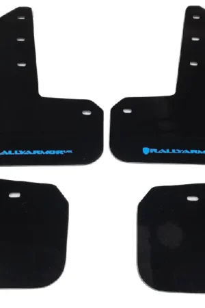 Rally Armor UR Mudflaps Black Urethane Hyper Blue Logo 2015-2021 WRX / 2015-2021 STI Next Day Delivery