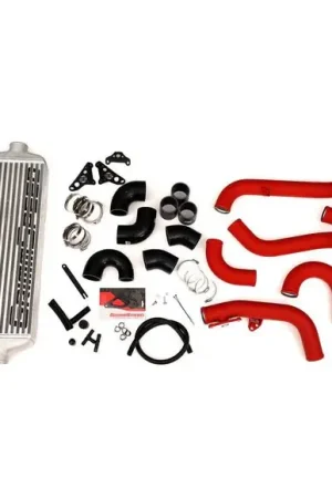 Reduced Price Grimmspeed Front Mount Intercooler Kit Silver Core w/ Red Piping 2015-2021 STI