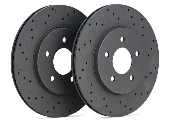 Discount Hawk Talon Series Drilled / Slotted Front Rotor Pair 2005-2017 STI