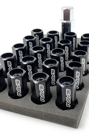 Budget Volk Racing Dura-Nut L42 Straight Type 12X1.25 Lock and Nut Set Black Most Subaru Models