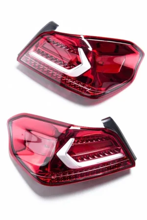 While Supplies Last Molded Innovations EVO+ Style Sequential LED Tail Lights Clear Lens w/ Red Base & White Bar 2015-2021 WRX / 2015-2021 STI