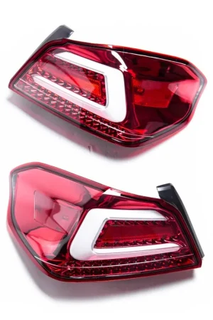 Molded Innovations CS Style Sequential LED Tail Lights Clear Lens w/ Red Base & White Bar 2015-2021 WRX / 2015-2021 STI Clearance
