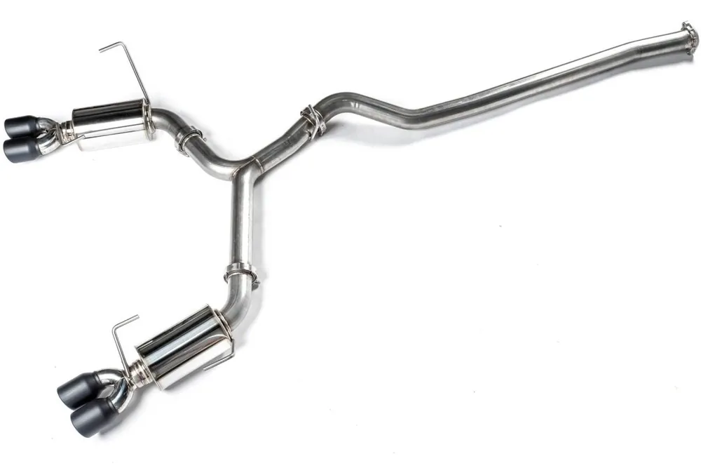 Direct From Factory ETS Quiet Catback Exhaust Non Resonated Stealth Black Tips 2015-2021 WRX / 2015-2021 STI