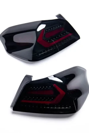 Molded Innovations EVO+ Style Sequential LED Tail Lights Smoked Lens w/ Black Base & Red Bar 2015-2021 WRX / 2015-2021 STI Limited Offer