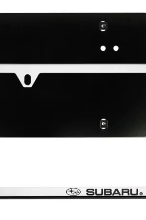 Exclusive Offer Subaru OEM Slim Line License Plate Frame Stainless Steel SUBARU Logo w/ Mounting Plate