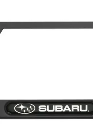 While Supplies Last Subaru OEM License Plate Frame Stainless Steel w/ Matte Black SUBARU Logo