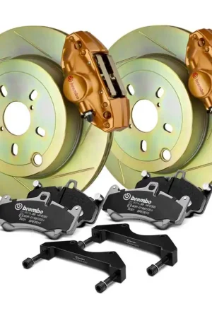 Brembo OE Gold Slotted Brake Kit Rear 2002-2007 WRX Next Day Delivery