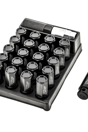 Project Kics Leggdura Racing Shell Type Lug Nut 53mm Closed-End Look 16 Pcs + 4 Locks 12X1.25 Black Most Subaru Models Professional Grade