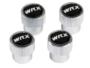 Final Sale Subaru OEM Black w/ WRX Logo Valve Stem Caps - Universal