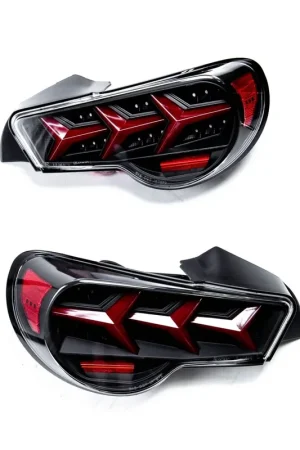 Place Order Spec-D Lambo Style Sequential LED Tail Light Set Gloss Black Housing w/ Clear Lens 2013-2016 BRZ / 2013-2016 FRS