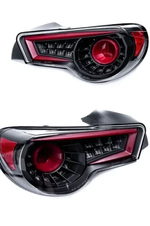 Spec-D Hook Style Sequential LED Tail Light Set Matte Black Housing w/ Clear Lens 2013-2016 BRZ / 2013-2016 FRS Mega Sale