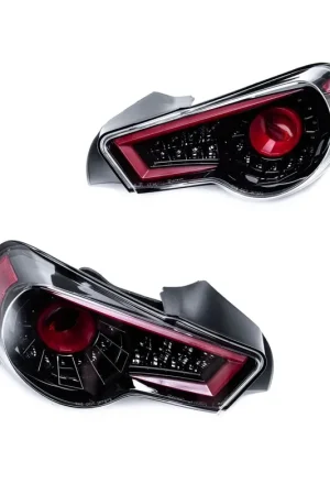 Spec-D Hook Style Sequential LED Tail Light Set Gloss Black Housing w/ Clear Lens 2013-2016 BRZ / 2013-2016 FRS Professional Grade