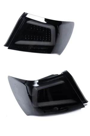 Spec-D Optic Style Sequential LED Tail Lights Gloss Black Housing w/ Smoke Lens and White Bar 2008-2014 WRX Sedan / 2011-2014 STI Sedan Today Only