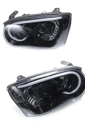 Spec-D LED Bar Style Projector Headlights w/ Matte Black Base and Clear Lens 2004-2005 WRX / 2004-2005 STI w/ OEM Halogen Lights Hassle-Free Returns