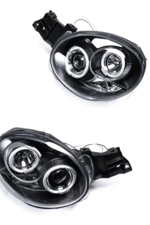 While Supplies Last Spec-D Halo Style Projector Headlights w/ Matte Black Base and Clear Lens 2002-2003 WRX w/ OEM Halogen Lights