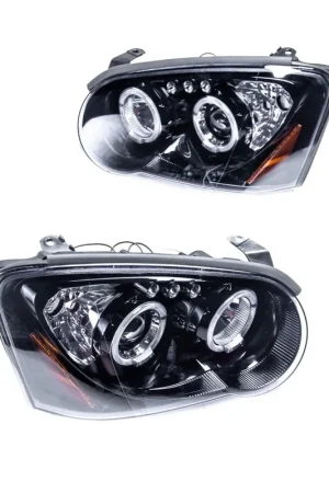 Spec-D Halo Style Projector Headlights w/ Gloss Black Base and Clear Lens 2004-2005 WRX / 2004-2005 STI w/ OEM Halogen Lights No Minimum Order