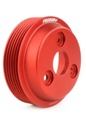 Perrin Water Pump Pulley Red 2015-2021 WRX / 2014-2018 Forester XT / 2017-2023 Impreza / 2018-2020 Crosstrek Best Seller