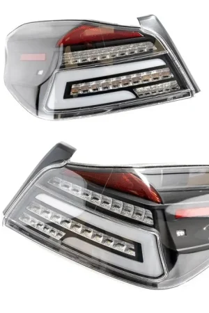 Akkon LED Tail Lights Black Base w/ Clear Lense and White Bar 2015-2021 WRX / 2015-2021 STI Save Now