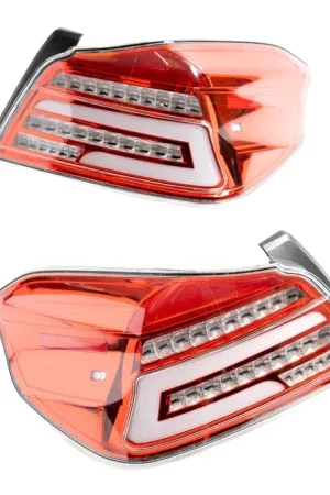 Special Offer Akkon LED Tail Lights Red Base w/ Clear Lense and White Bar 2015-2021 WRX / 2015-2021 STI