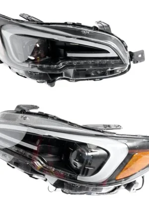 Akkon Projector Style Headlights Black Base w/ Clear Lense and DRL Bar 2015-2020 WRX w/ Halogen Bulbs Order Now