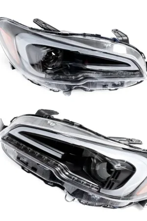 No Minimum Order Akkon Projector Style Headlights Black Base w/ Smoke Lense and DRL Bar 2015-2020 WRX w/ Halogen Bulbs