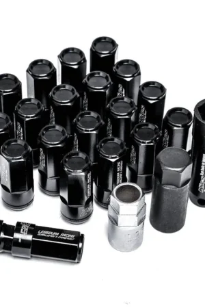 Discount KICS Leggdura Racing Shell Type Lug Nut Set 53mm Closed-End 12X1.25 Black Most Subaru Models