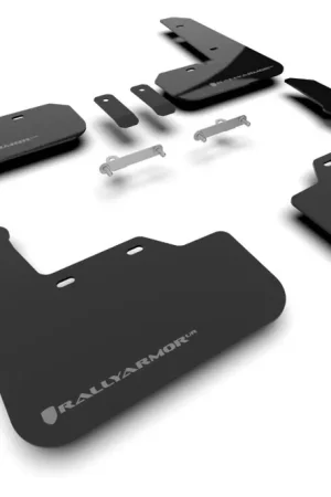 Price Cut Rally Armor UR Mudflaps Black Urethane Dark Grey Logo 2022-2024 WRX