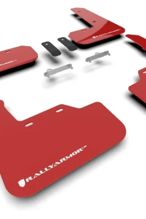 Luxury Rally Armor UR Mudflaps Red Urethane Black Logo 2022-2024 WRX