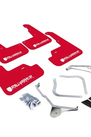 Mega Sale Rally Armor UR Mudflaps Red Urethane w/ New Era White Logo 2022-2024 WRX