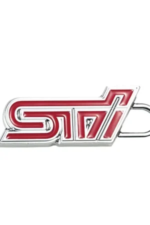 Affordable Subaru JDM STI Key Charm Silver w/ Cherry Red Accent