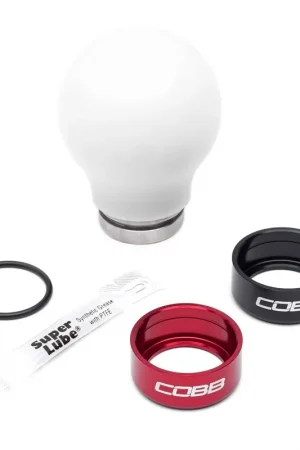 COBB Weighted Round Delrin Shift Knob White w/ Interchangeable Base 6 Speed Subaru Models Brand New