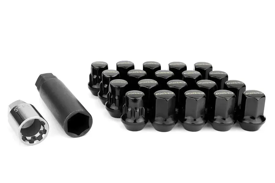 Seasonal Sale Volk Racing Rays 17 Hex Lug Nuts M12X1.25 Lock and Nut Set Black Most Subaru Models