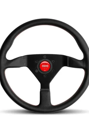 Professional Grade Momo Montecarlo Steering Wheel 320mm - Black Leather/Black Stitch/Black Spokes