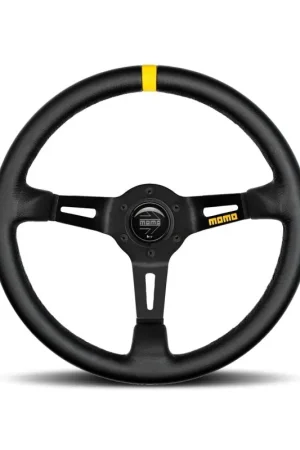 Momo MOD08 Steering Wheel 350mm - Black Leather/Black Spokes/1 Stripe Clearance
