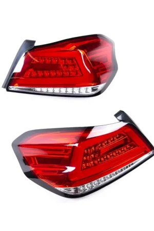 Flash Sale Molded Innovations CS Style Sequential LED Tail Lights Chrome Housing w/ Red Lens and Red Bar 2015-2021 WRX / 2015-2021 STI