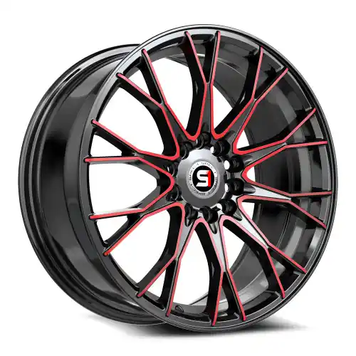 In Demand Spec-1 SP-59 5x100/5x114.3 17x7.5 +42 Gloss Black & Red Machined