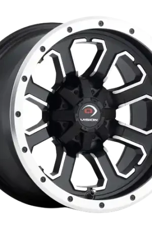 Vision ATV 548 Commander 4x136 12x7+2 Matte Black Machined Face Same Day Shipping