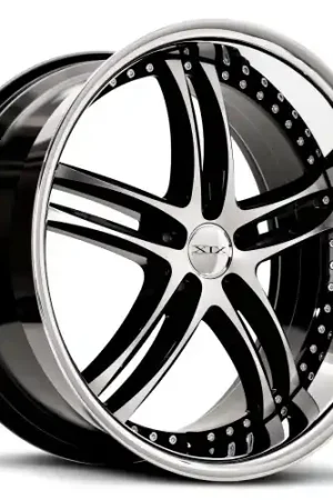 XIX Wheels XIX 15 5x112 22x9 +35 Gloss Black Machined with Stainless Steel Lip Factory Price